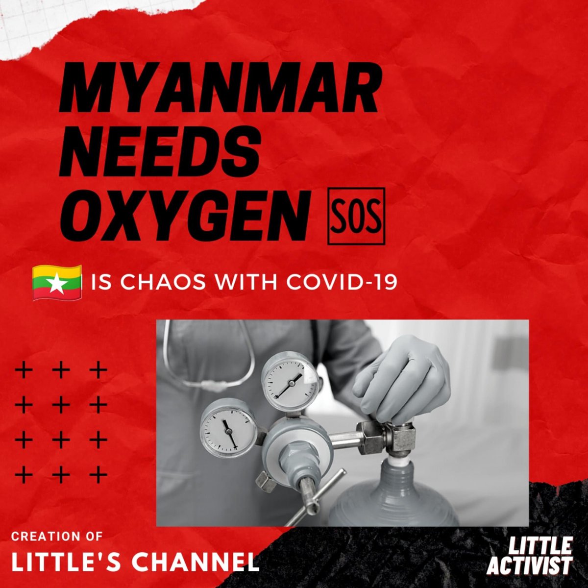 MYANMAR NEEDS OXYGEN. 🇲🇲

#COVID19 infection rate is out of control and OXYGEN demand is very high. Junta SAC forcibly cut down OXYGEN Sources and committed to kill pro-democracy civilians. 🆘

WE NEED HELP FOR COVID-19
#MyanmarNeedsO2 #July11Coup
#WhatsHappeningInMyanmar