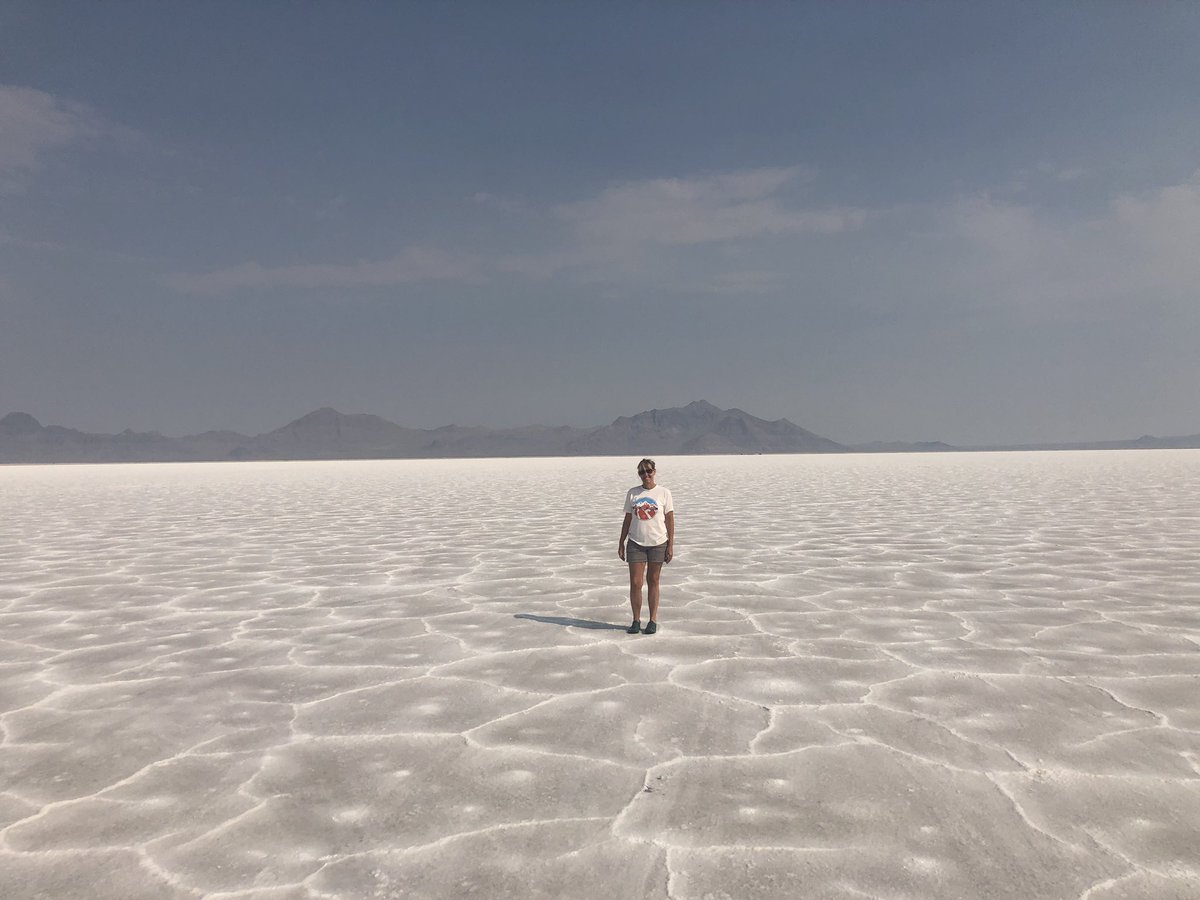 Checking out the salt flats in Utah. Gorgeous day!