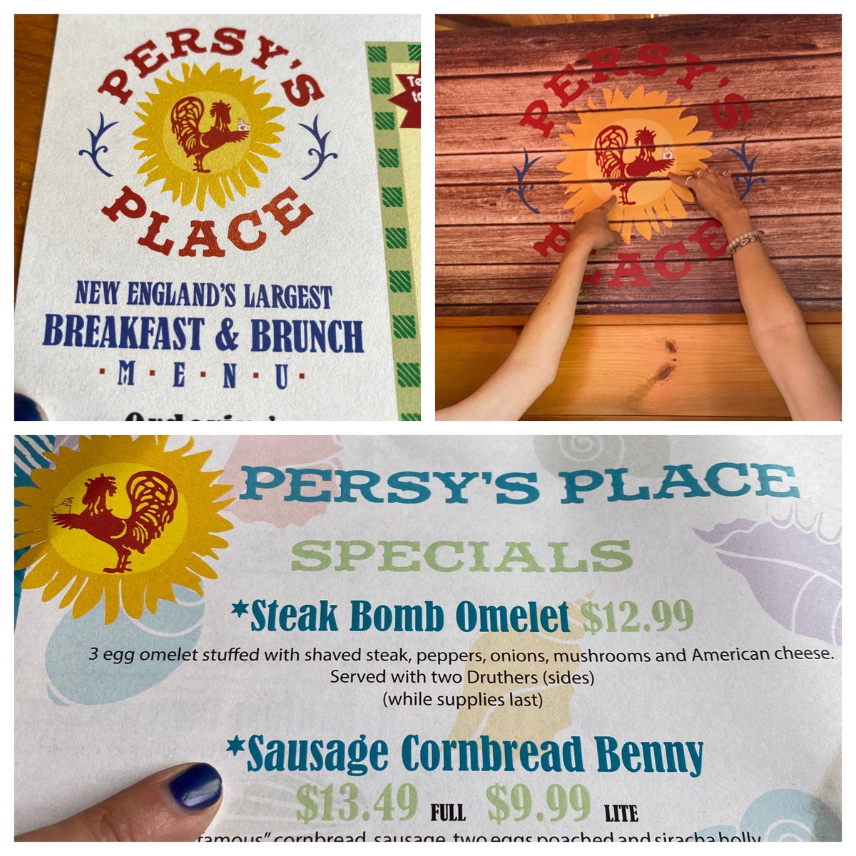MamaMoonandBack's tweet image. Hey @JensenAckles we found Dean Winchester's fave breakfast place ... largest breakfast menu, decor by @dicksp8jr and a special called "Sausage Cornbread Benny"
#diner #roadfood #brotha' #SPNFamily #DeanWinchester 
@kmasonphillips @hopiwan