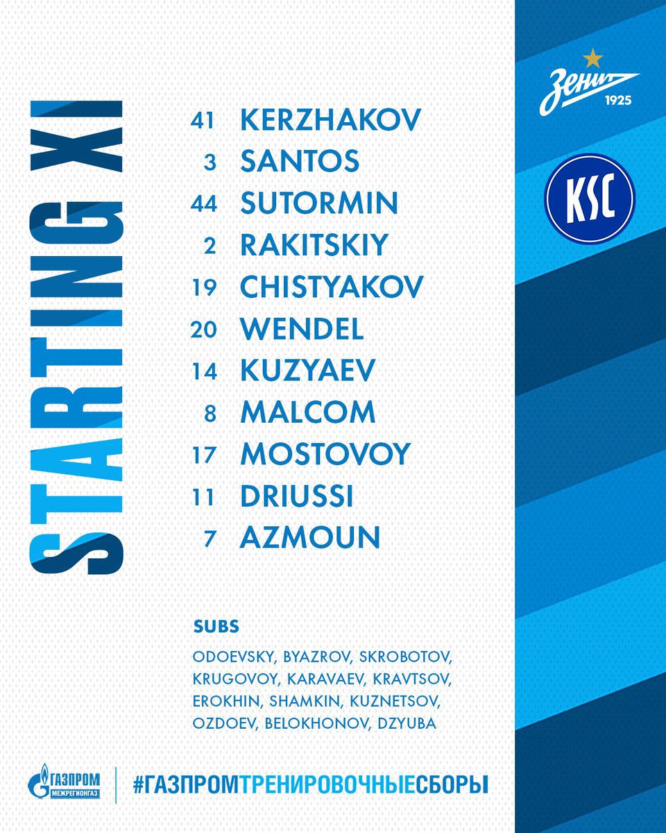 fczenit_de's tweet photo. Unsere Start XI für #KSCZenit https://t.co/E02LzZomRE