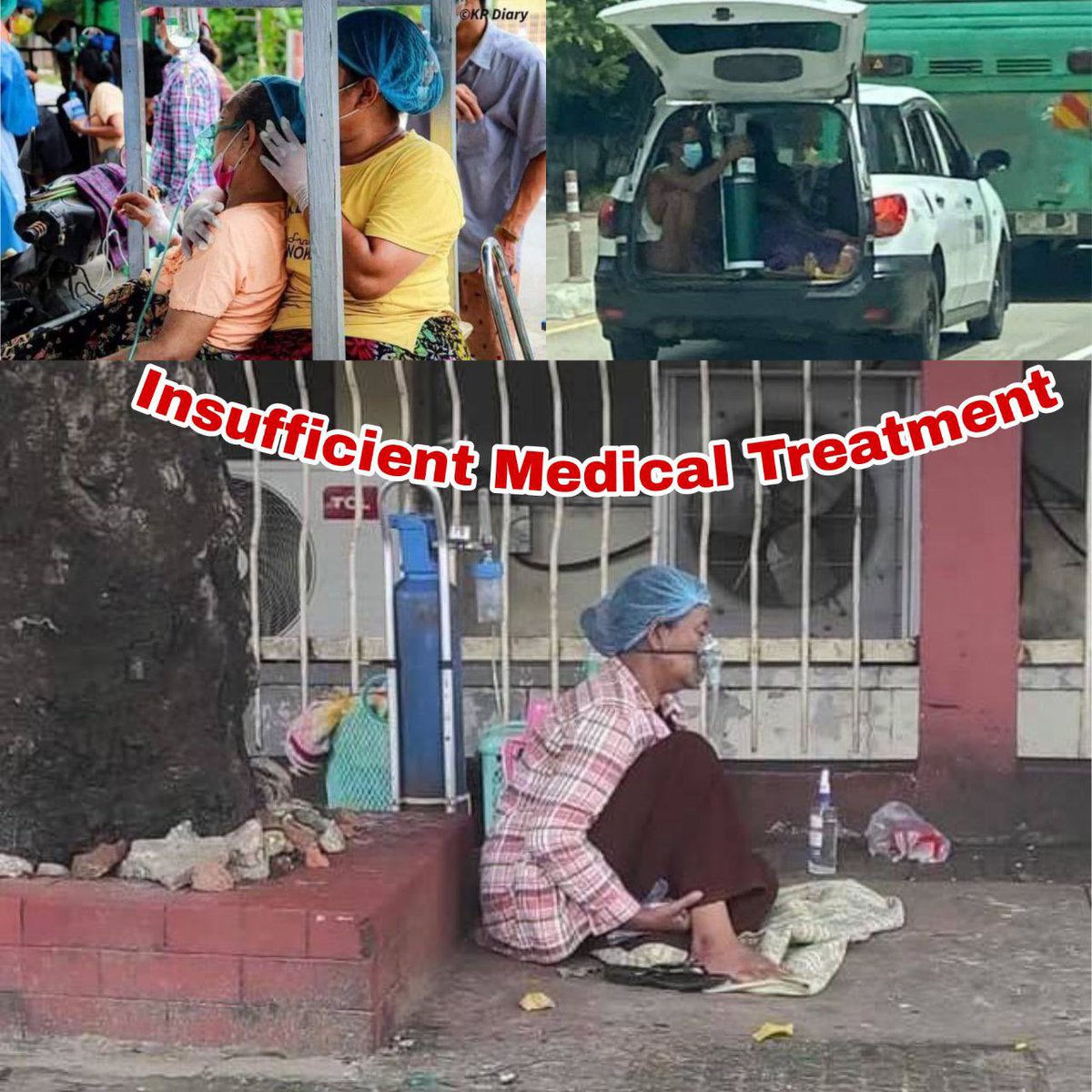 Thiha04570072's tweet photo. Due to MAL's insufficient skills of  leading, managing and defending COVID-19 crisis, people are dying everyday. As Junta is trying to abduct volunteers, cut oxygen for the people,we need Int'l Community help asap. 
WE NEED HELP FOR COVID-19 
#MyanmarNeedsO2 #COVID19 https://t.co/WCUlT6yS04