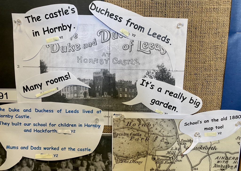 hackforthschool's tweet image. Celebrating our 150th anniversary. We’ve been investigating the link between our school and Hornby Castle. Plotted our findings along our timeline #Infants @Digimap4Schools @Humanities2020 @HistoryPrimary @HilsRobinson @Ramble14