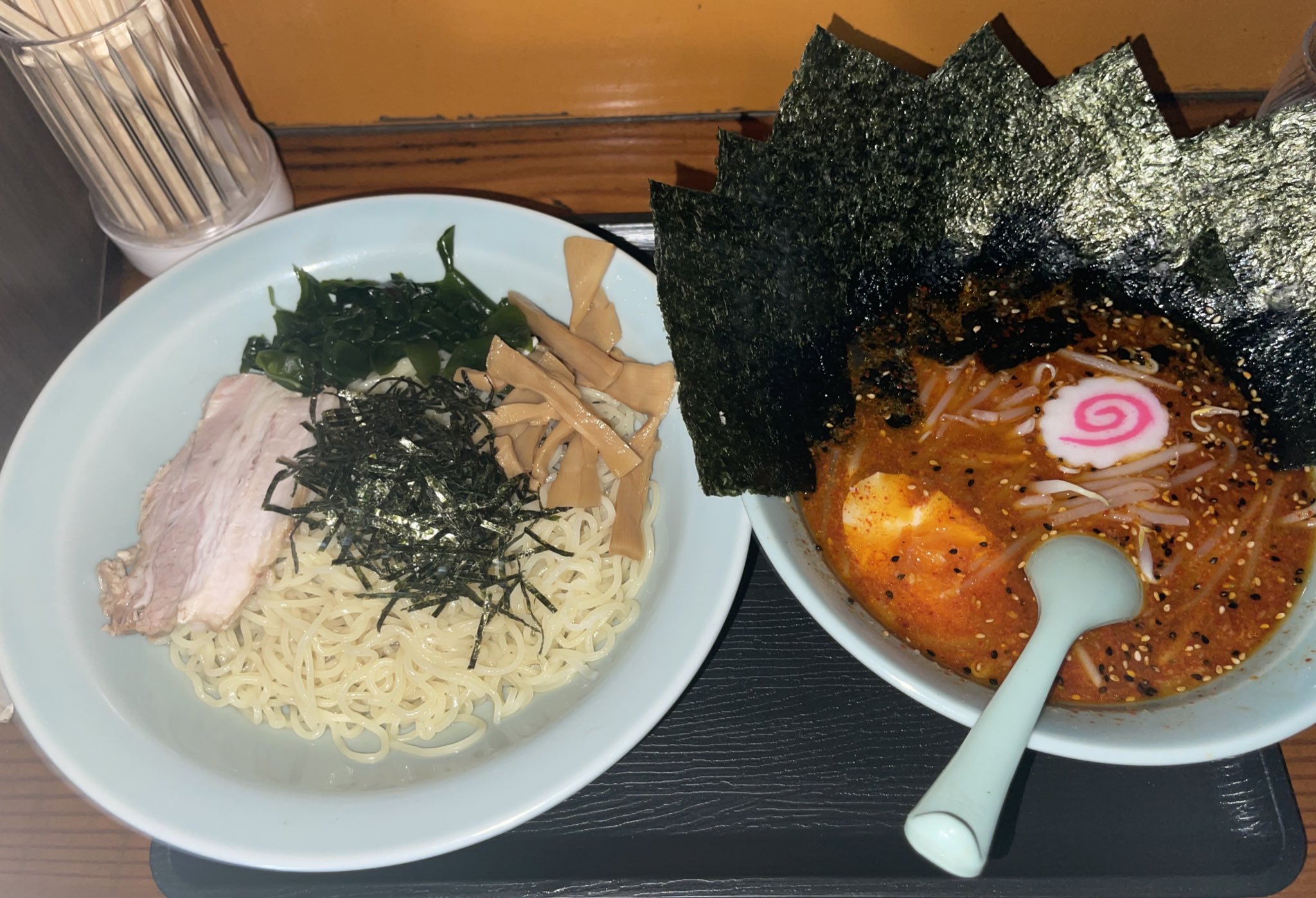 ラーメンショップ同好会 押忍 押忍 おーーー酢 久しぶりの佐野店 激辛つけ麺五辛 のり増し 旨辛ですね 佐野店さんは激辛つけ麺しか食べてないな ラーメンショップ佐野店 ラーメンショップ同好会 顔面流血jun 激辛つけ麺 五辛 T