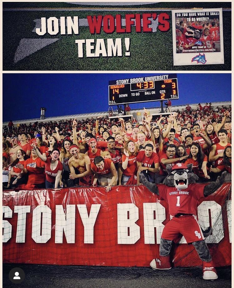 ATTENTION <a href="/stonybrooku/">Stony Brook University</a> STUDENTS 📢 We are looking for YOU to join our @wolfieseawolf Mascot Team for the 2021-2022 season! Apply online by visiting the link in our bio stonybrookathletics.com/wolfie and click on “Interested in Joining Wolfie’s Team.”