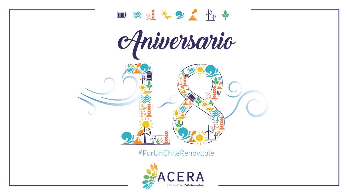 ¡Cumplimos la mayoría de edad! Hoy es nuestro aniversario y estamos felices de haber consolidado nuestro liderazgo en el fomento de las energías renovables ¡Gracias a todos los que han sido y son parte de ACERA! 🙌 #PorUnChileRenovable
#AniversarioACERA ✨