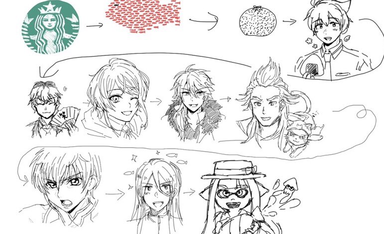 今回の絵しりとり
(紅井)朱雀⇨枢木スザクの流れ、好き

※この中で私が担当したのは[ス●バ、みかん、乱数、枢木スザク]です 