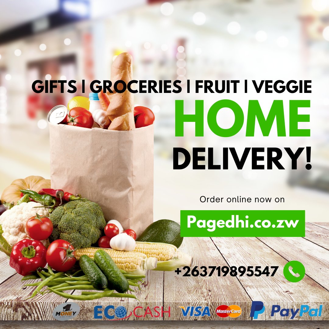 PagedhiZW's tweet photo. Convenient, affordable shopping. https://t.co/H1NEL6OwTm. buy from anywhere, anytime. We deliver to your doorstep .we take-Visa,Mastercard,PayPal,ecocash,OneMoney or pay cash on delivery.Stationery, gifts , fruit, vegetables , groceries @iMisred #redmarketsunday @redmarketsunday https://t.co/dHvMgYTwPK