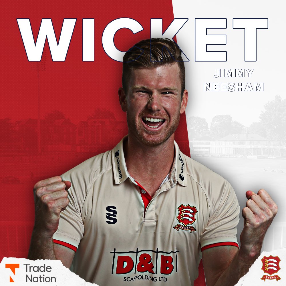 EssexCricket's tweet photo. WICKET: Aitchison edges to Harmer off the bowling of Neesham and goes without score ๐
Derbyshire are all out for 146 in their first innings here at The Incora County Ground.
Tea will now be taken.
#DERvESS https://t.co/Pa6yUNbkNR