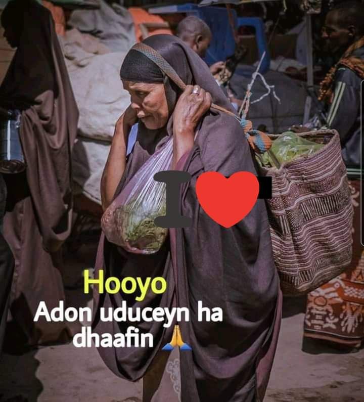 Hooyo! Duruuf kasta oo ay marayso muhiimadeeddu waa korinta awlaadeedda.

"Ciil ha mudan hooyo" ❤