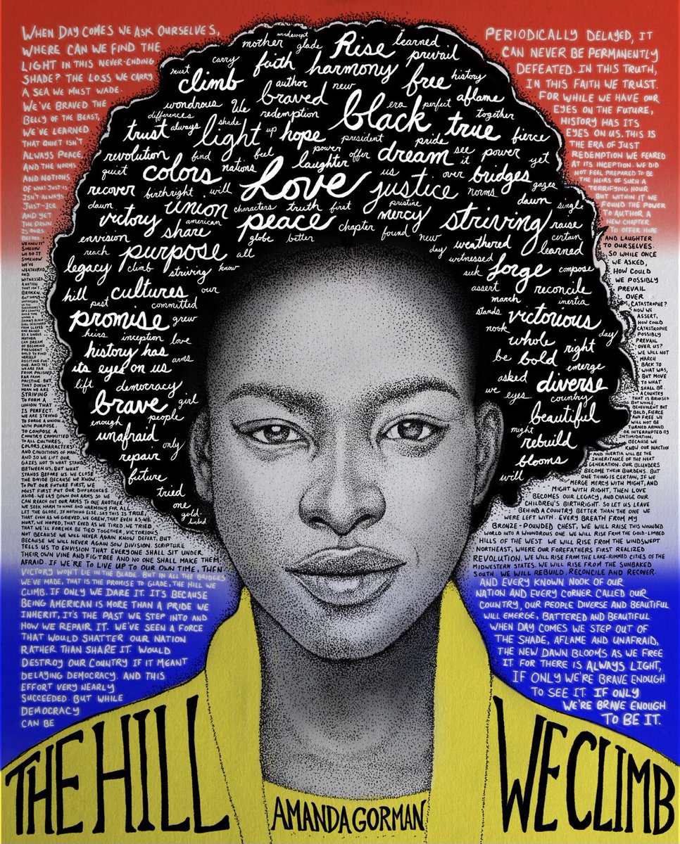 VictoriaVeluz's tweet photo. When you go on vacation and one of your NFTs gets sold! 😲🥰 Thank you so much, Krome for being my latest collector of my work! This Amanda Gorman piece was inspired from a speech about hope and a new era of peace and harmony. I’m truly honored that you saw the value in it. 🙏🏼 https://t.co/p50JuXNyAZ