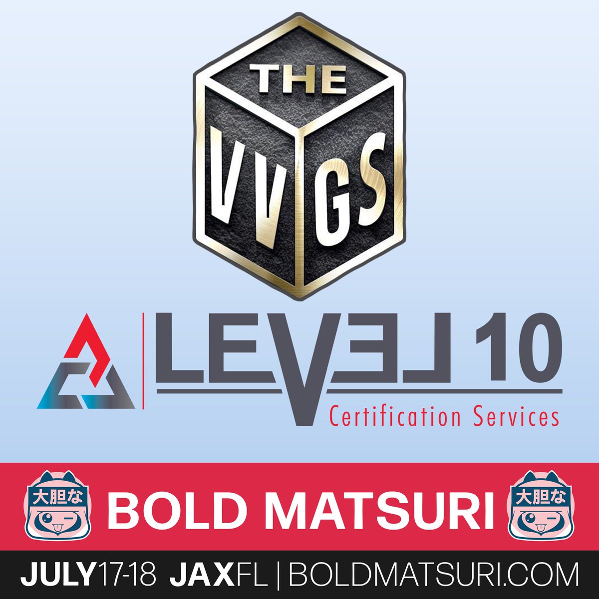 BoldMatsuri's tweet photo. Bold Matsuri is next weekend on July 17-18 in #Jacksonville #Florida.

Do you love #collectibles? Now you can get them graded and authenticated all in one place. Check out #TheVVGS &amp; #Level10Certifications at #BoldMatsuri. See you next week! #anime

INFO - https://t.co/zHMOwkIZAO https://t.co/ov0goOXMB2