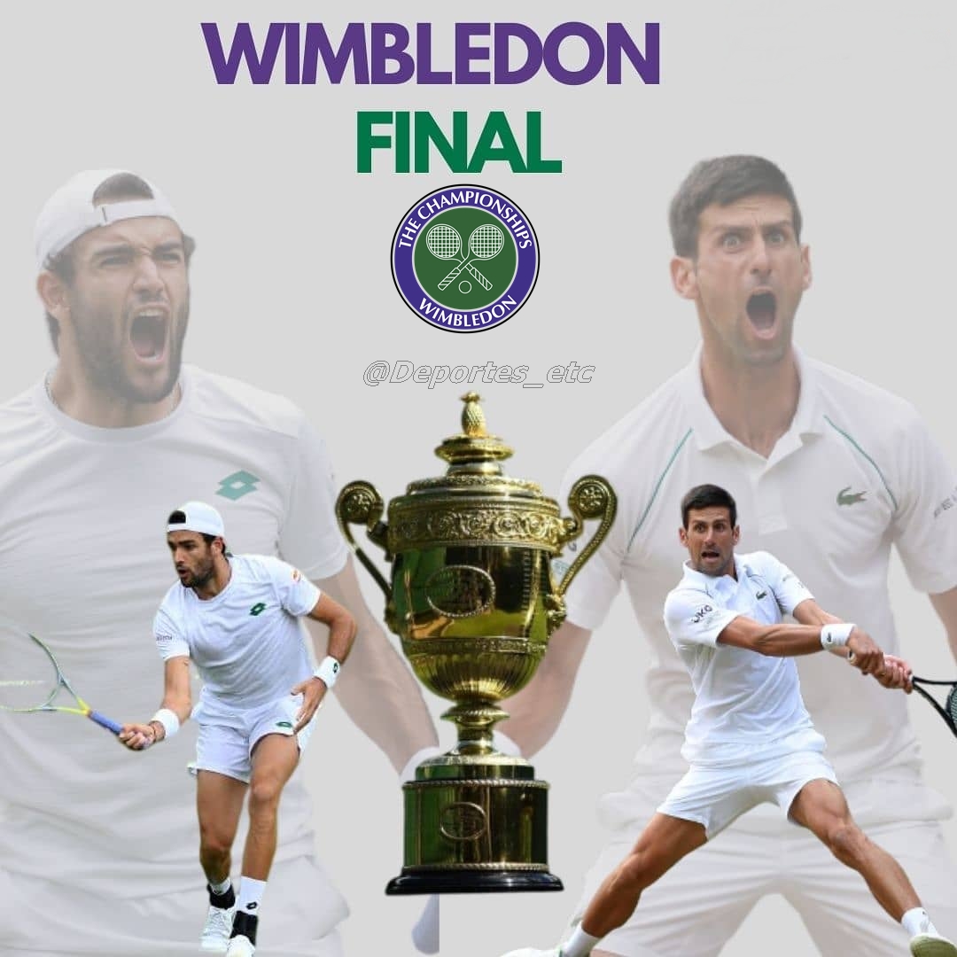 Deportes_etc's tweet photo. Novak Djokovic 🇷🇸 y Matteo Berrettini 🇮🇹 estan igualados a un set por lado en esta final de #Wimbledon 2021, ¿Quien podrá ganar el encuentro? #Tenis #Tennis #Wimbledon2021  🎾🏆 https://t.co/lsBISvhvpA