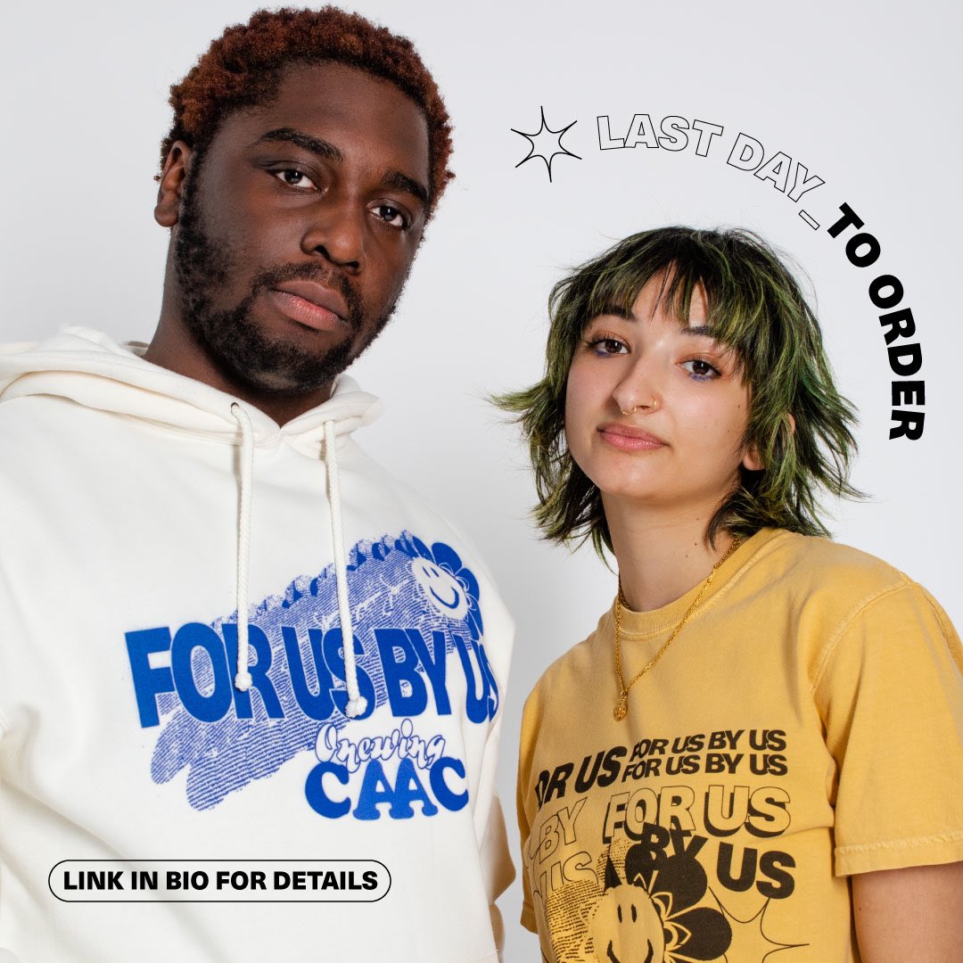 That time has come 🌻 24 HOURS LEFT to pre-order our CAAC x @onewingtofly merch line! Pre-orders close at 11:59 PM TONIGHT! merch.caacofficial.org
