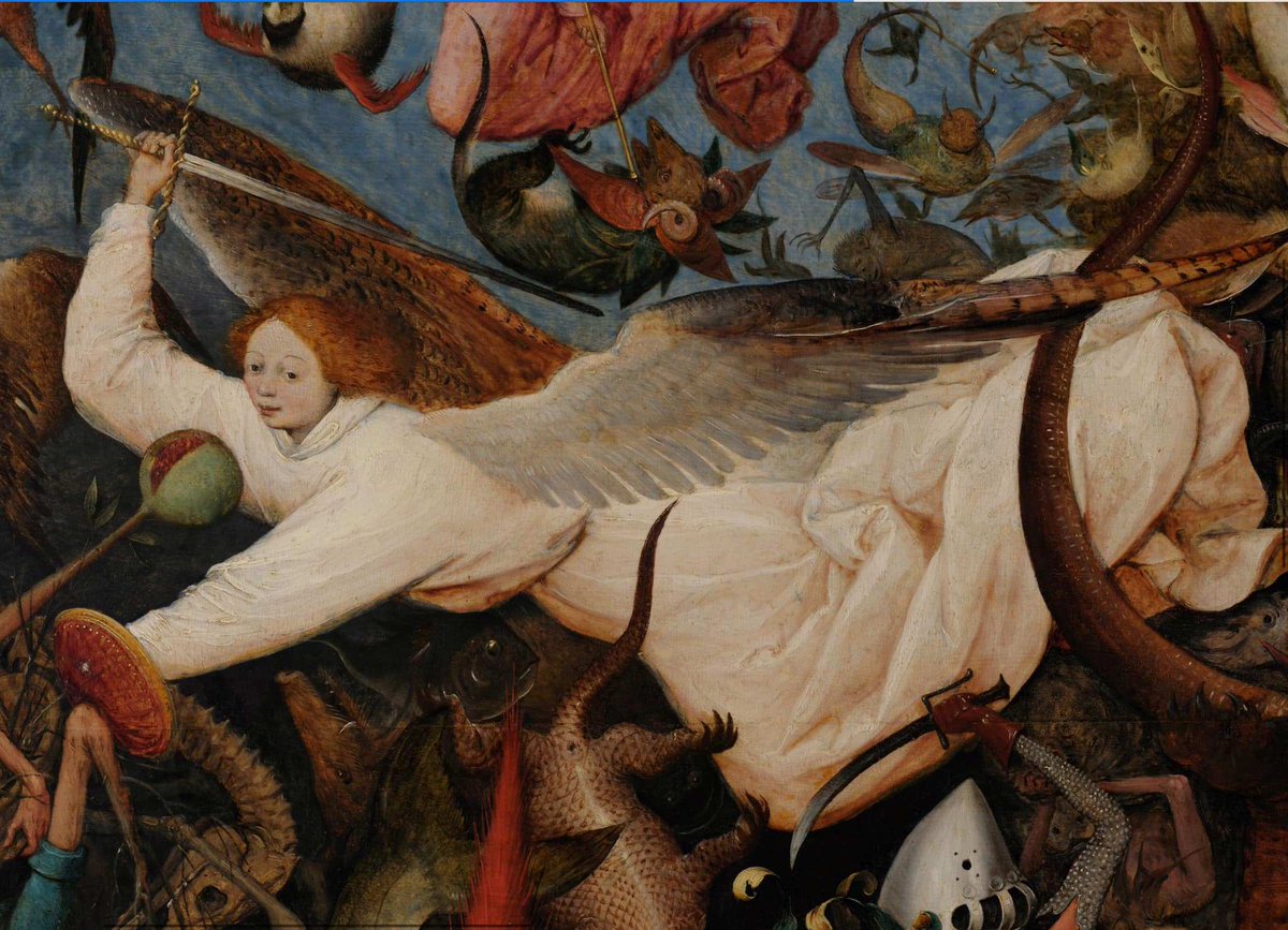 dreamerbook's tweet photo. Detail of " The Fall of the Rebel Angels"  by Pieter Bruegel. 

 #painting #angel #renaissance #art https://t.co/Ci4vHJQ5h7