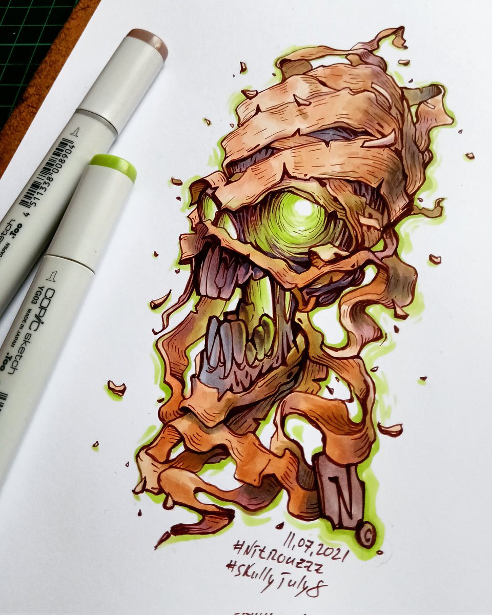 Nitrouzzz's tweet photo. #SkullyJuly8
#SkullyJuly

Mummy
#mummy #art #copic #nitrouzzz #skull #skullart https://t.co/LJ4Xh0x49J