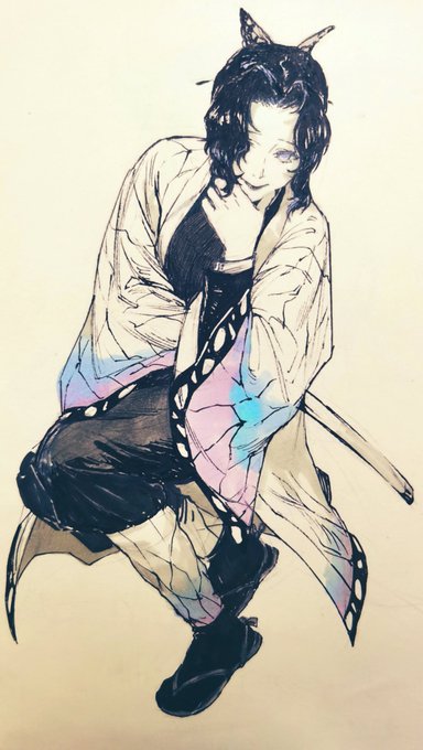 AZ（多忙遅レス）さんがTwitterに投稿した胡蝶しのぶ(鬼滅の刃)のイラスト。
