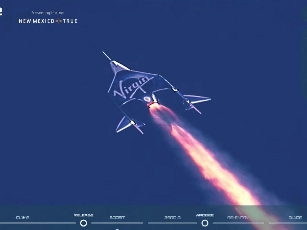 Virgin Galactic's Richard Branson soars to space aboard rocket plane