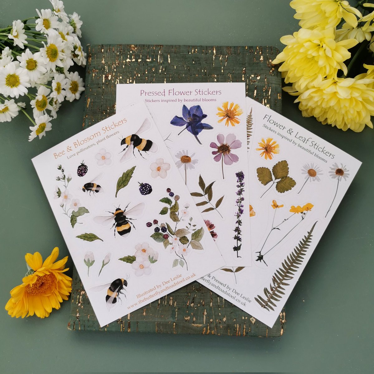 We have a gorgeous range of nature inspired #stickers in our #Etsyshop. Some made using beautiful watercolour #illustrations &amp;others, like the floral sheet tagged here, made using images of real pressed flowers 💐🌸 #stickersheets #stationery #journaling etsy.me/3hWvULL
