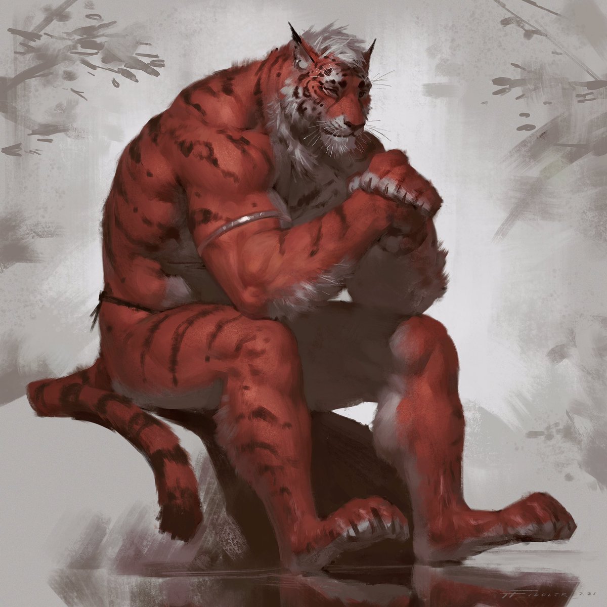 TFiddlerArt's tweet photo. Workin’ on a new character, Ajay. 🐯😉👍 #sketch #characterdesign https://t.co/uYVewDDpHO
