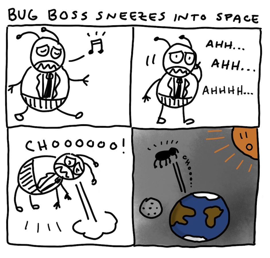 BugBossComic's tweet image. It&apos;s a bird! It&apos;s a plane! It&apos;s... Bug Boss?