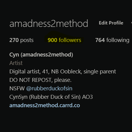 amadness2method's tweet photo. Double-Milestone DTIYS! I've hit 800 on Twitter and 900 on Instagram today. Since I'm still working on recovering, please use my most recent art for a #DTIYS! One winner will be randomly selected on Sept 1st for a free commission. Just tag me and hashtag #dtiysamadness2method https://t.co/Zw3Udu8nXL