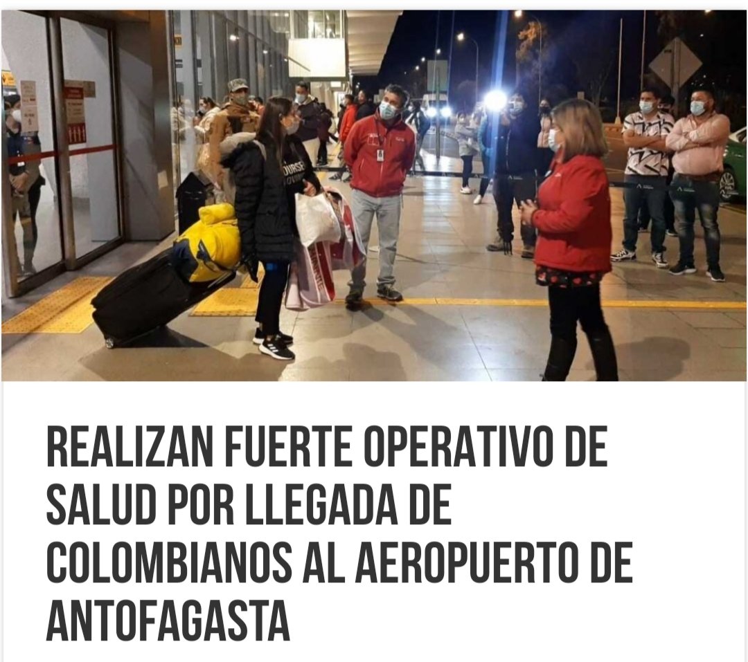 Sandratez's tweet photo. @lateSLB mientras nos mienten y arriesgan nuestra Salud y vidas el gobierno en Antofagasta recibiendo aviones con Colombiano. Fronteras cerradas?? Un chiste !! https://t.co/Y3akxkbno0
