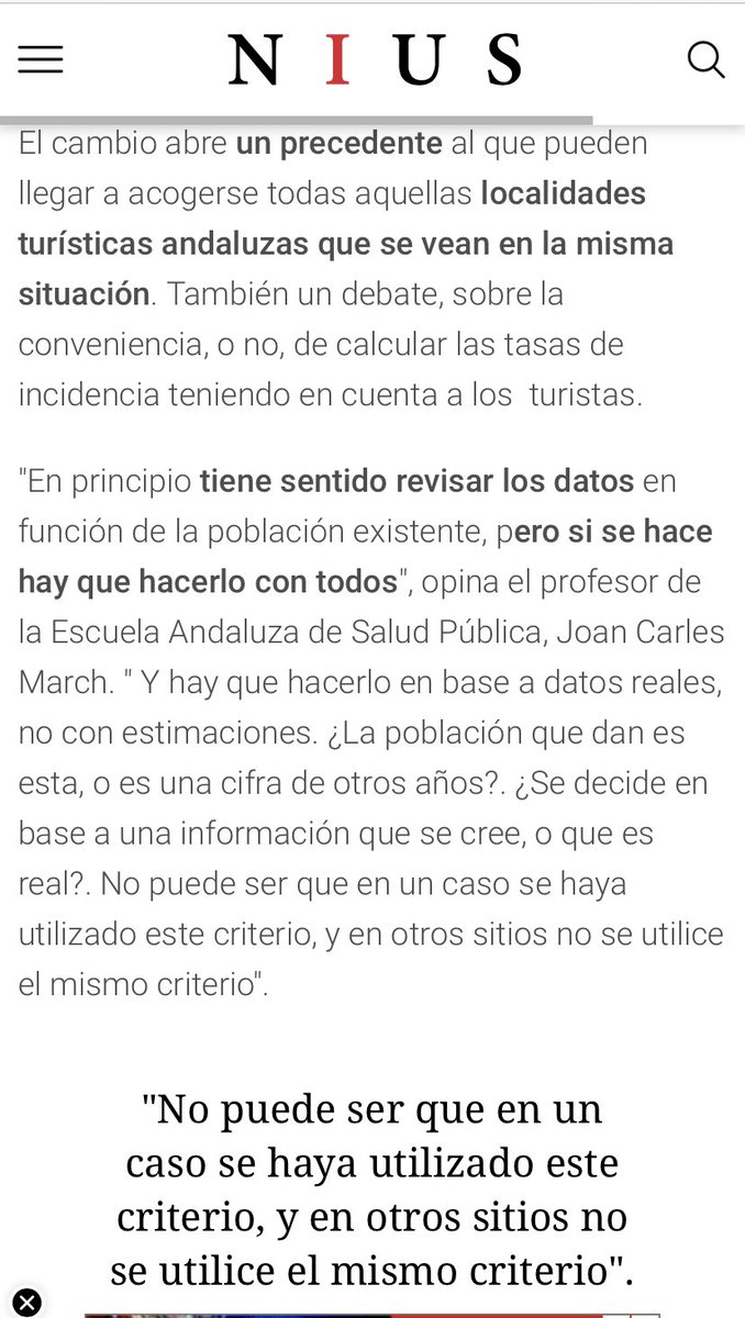 joancmarch's tweet photo. Sobre el caso #Conil: #Andalucía cambia de criterio y cuenta a los turistas a la hora de #contabilizar la #incidencia.
Pero como digo yo “No puede ser que en un caso se haya utilizado este criterio, y en otros sitios no se utilice el mismo criterio”
✅https://t.co/IxkxJXDAjU https://t.co/SQYzNEbfcd