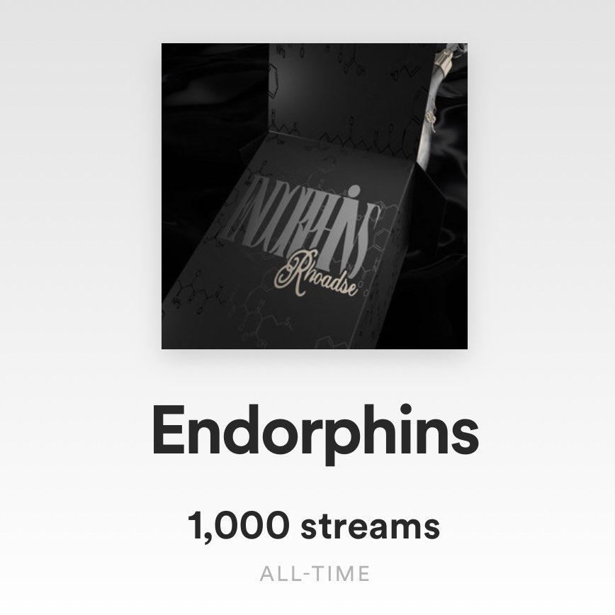 rhoadseworld's tweet photo. endorphins hit 1k!!!! this is my first song to ever reach such a milestone, and it wouldn’t be possible without all the love and support for my music you all give me

truly eternally grateful 🖤🧬 https://t.co/Uizdz2m1nI