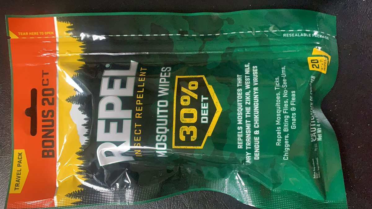 fuddpickett33's tweet photo. @AskTSA are insect repellent wipes allowed in a carry on bag? Or are they subject to the 3-1-1 rule? Thanks. https://t.co/bgKjNOpYwY