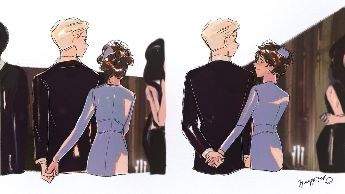 jjuuppiter's tweet photo. #dramione fancy british party pda 🦦🐍 https://t.co/tAAKNyMFyS