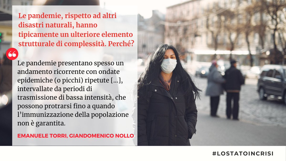 lostatoincrisi's tweet photo. Le pandemie, rispetto ad altri disastri naturali, hanno tipicamente un ulteriore elemento strutturale di complessità. Perché? Lo spiegano Emanuele Torri e Giandomenico Nollo nel libro "Lo Stato in crisi. Pandemia, caos e domande per il futuro". #lostatoincrisi @AngeliEdizioni https://t.co/pQQZunpbz7