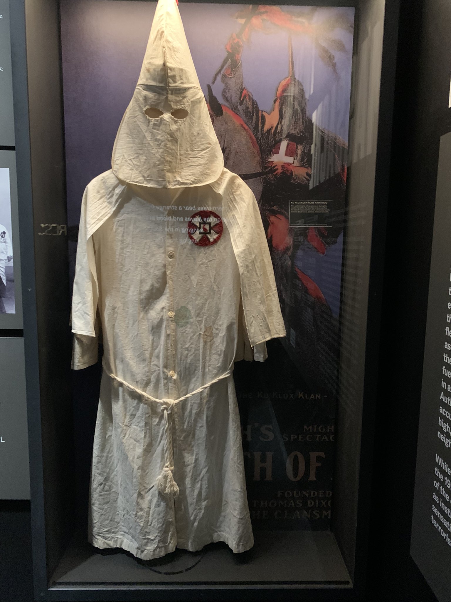 Karen Attiah on X: A blood-stained Ku Klux Klan outfit on display