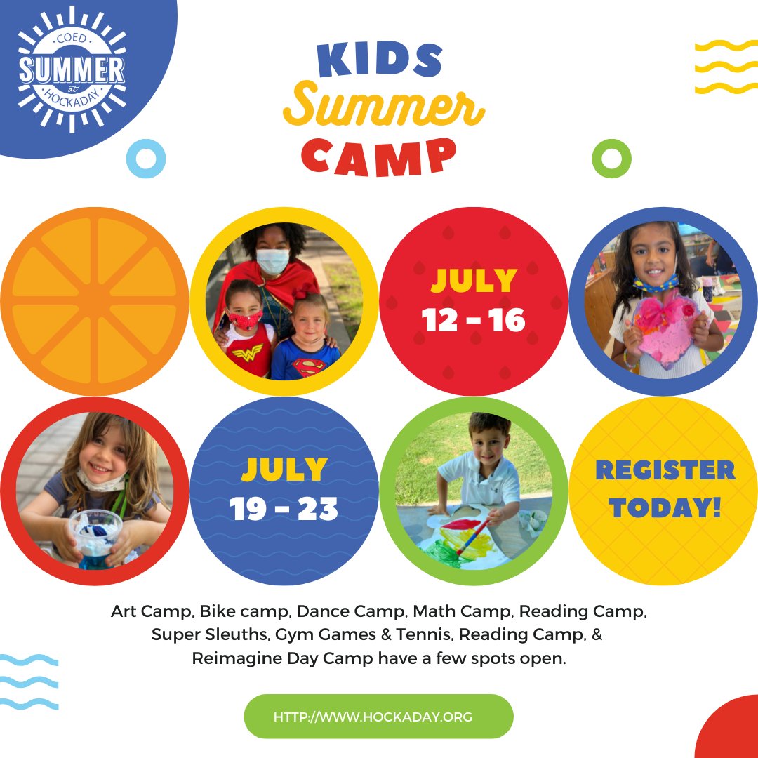 HockadaySummers's tweet photo. Just two weeks of camp remain and we would love to have your child join us! We have openings. Register today!
https://t.co/NUVZvFnhno
#summerathockaday #summercamp #summerkids #daycamp #artcamp #readingcamp #mathcamp #dancecamp #tenniscamp #bikecamp #hockadaycamp https://t.co/vegskLuTHN