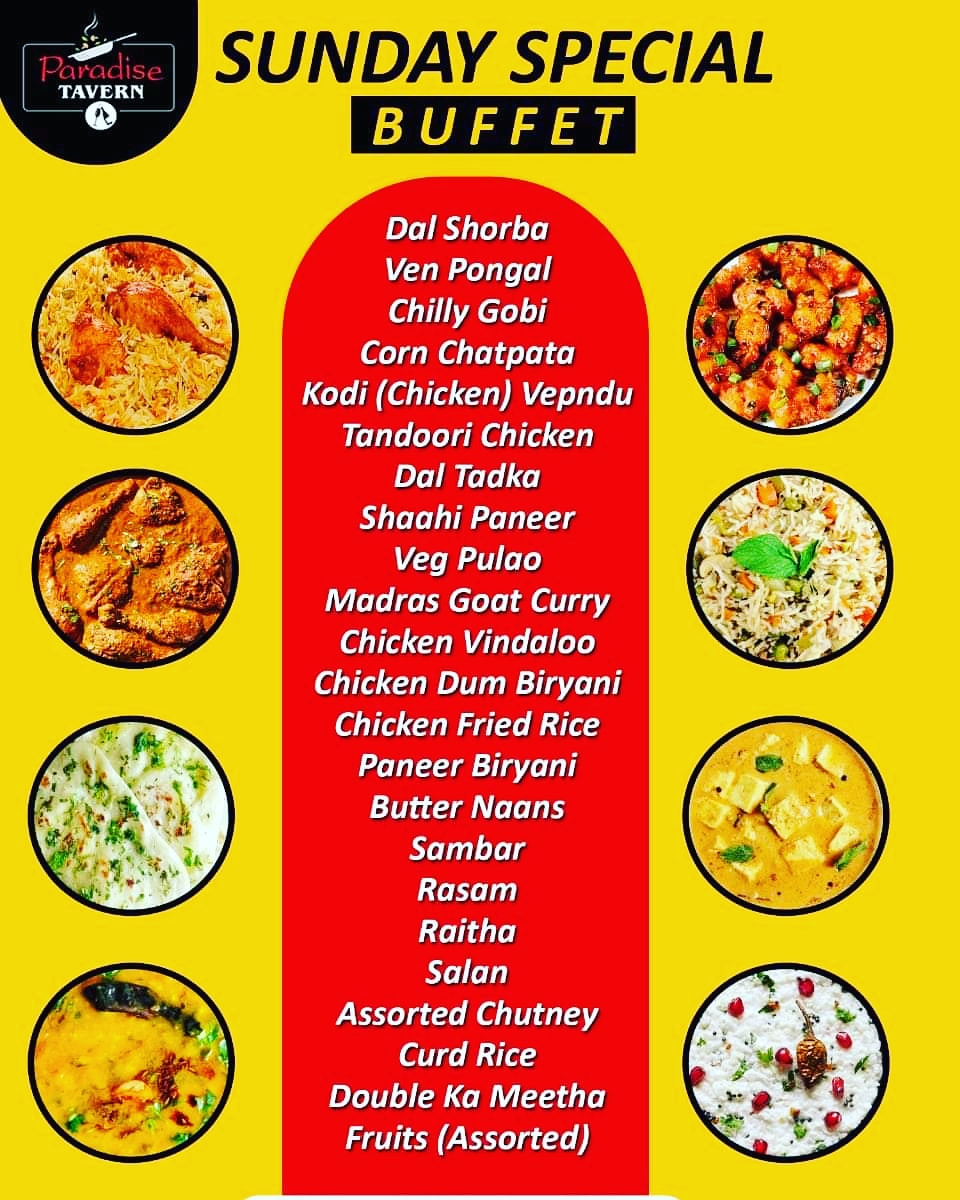 𝑩𝒖𝒇𝒇𝒆𝒕 𝑴𝒆𝒏𝒖 𝒇𝒐𝒓 𝑺𝒖𝒏𝒅𝒂𝒚 𝑱𝒖𝒍𝒚 11𝒕𝒉 
12:30 to 3 PM
Paradise Tavern
9239 Park Meadows Dr 
Lone Tree CO 80124