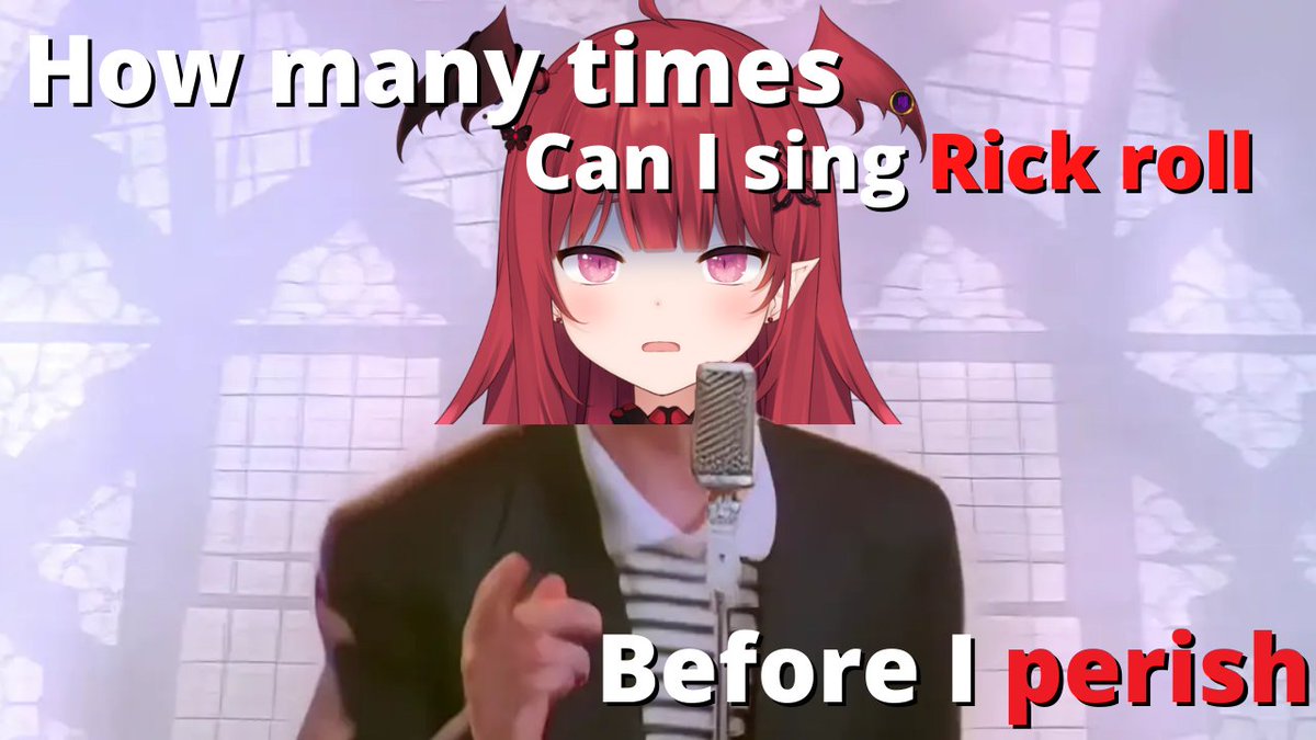 LutoAraka's tweet photo. Come support my pain and suffering tmr 
Endurance singing RickRoll les goooo

Starting @ 9pm PDT/1pm JST
➡️https://t.co/JO0cm30XFP https://t.co/MWb7t6ktO3