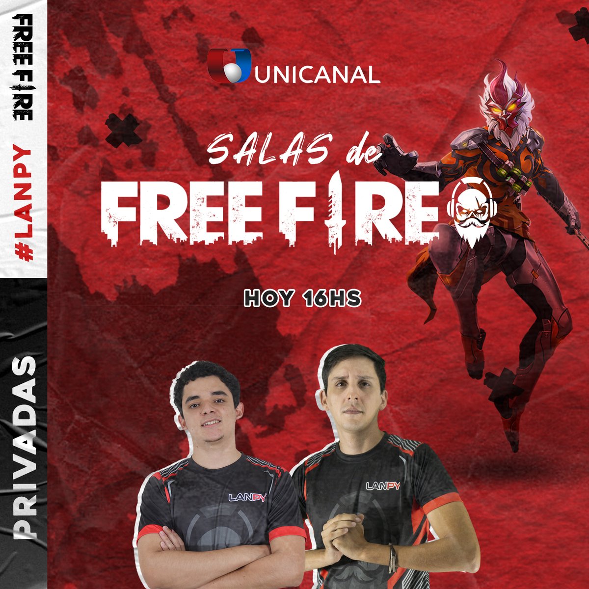 Unicanal's tweet photo. 🔴 AHORA | Inicia la Salas de #FreeFire
▪️ @LanPyesports #LanPy
▪️ Prendete a las pantallas de #Unicanal📺 https://t.co/FUdbMZ3rR0