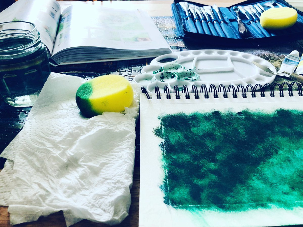 LochnKeys's tweet photo. Working on a grassy field today! What do you love most about #gouache #paints ? https://t.co/UPaFvO5T7W