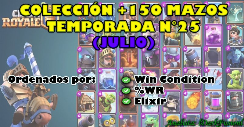 🔥 Nuevo Documento de Mazos [Temp. 25] 🔥

✅ Los mejores Mazos clasificados por cada WC.
✅ Ordenados según %WR.
✅ Mazos con Links directos. 
✅ Actualización mensual.

📩 MD para poder adquirir el archivo descargable.