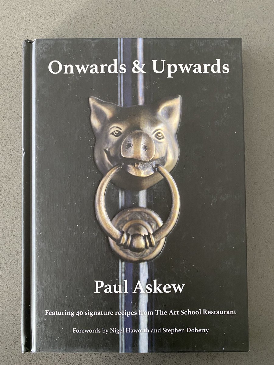 Lovely early evening food <a href="/ArtSchoolCellar/">The Art School Cellars</a> and thank you <a href="/Porkyaskew/">Chef Paul Askew</a> for signing the book. The pictures are beautiful - will try my best to cook something lovely!