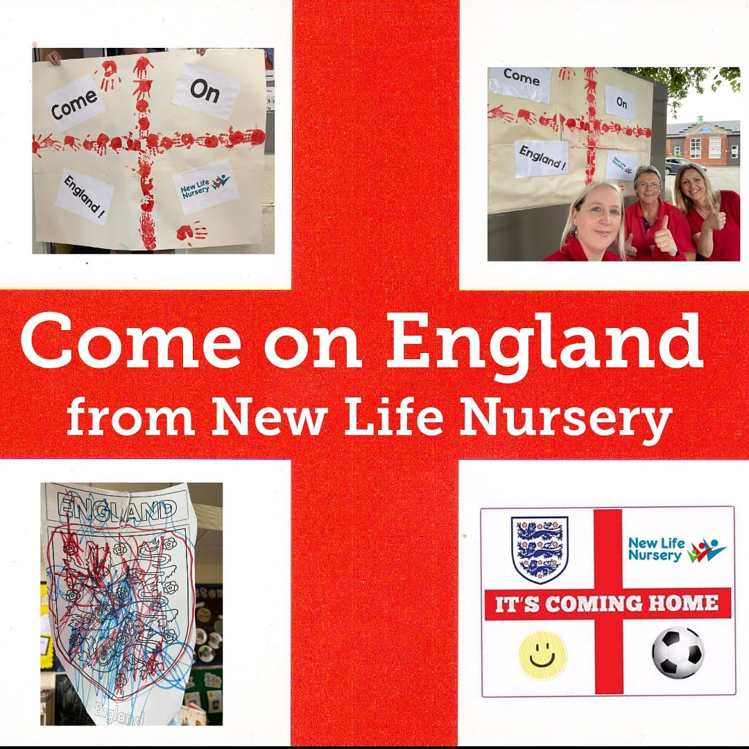 NewLifeCCong's tweet photo. The biggest game of all, most excited staff &amp; children at New Life Nursery with their ✋print flag and shield. @NewLifeCCong

“Come on England!!!” 

Bring it home! 🏴󠁧󠁢󠁥󠁮󠁧󠁿 ⚽️ 🥅🏆

#ComeOnEngland  #ThreeLions 
@GaryLineker @alanshearer @rioferdy5 @BBCNWT https://t.co/fK661zN7kH