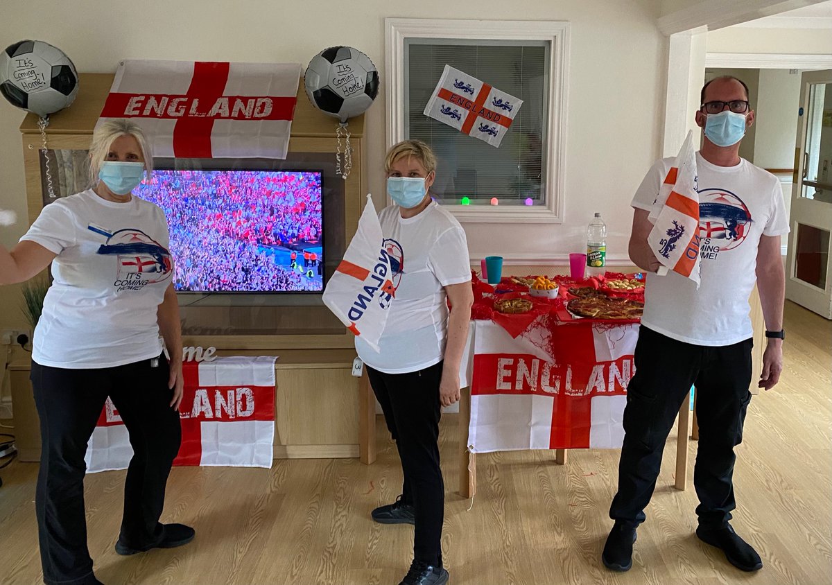 HWHCTChurchview's tweet photo. Churchview staff team ensuring everyone who wants to be involved, gets into the spirit for the football and they are! We have some every excited service users (and staff), but is it coming home? @HWHCT_NHS @worcscc  @hwhctChildrens @HWHCTOsborneCo1 https://t.co/bWO13s6l7Z