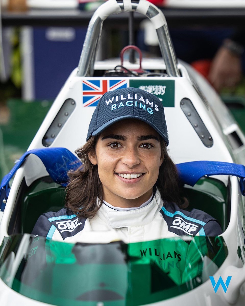 JamieChadwick's tweet photo. Formula 1 debut…kinda 😅 Unbelievable experience driving the FW08 up the hill today 🙌🏻 Thank you for making it happen @williamsf1 😁 https://t.co/FSbf2xyPWa