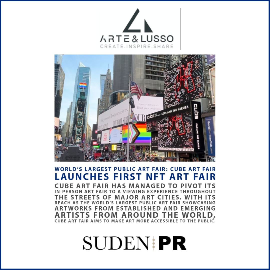 Cube Art Fair has managed to pivot its in-person #art fair to a viewing experience throughout the streets of major art cities. 

READ MORE: bit.ly/367JVB1

#SudenPR #Client #PublicRelations #Press #NFTArtFair #CubeArtFair #Gregoire Vogelsang #ArteAndLusso <a href="/cubeartfair/">Cube Art Fair</a>