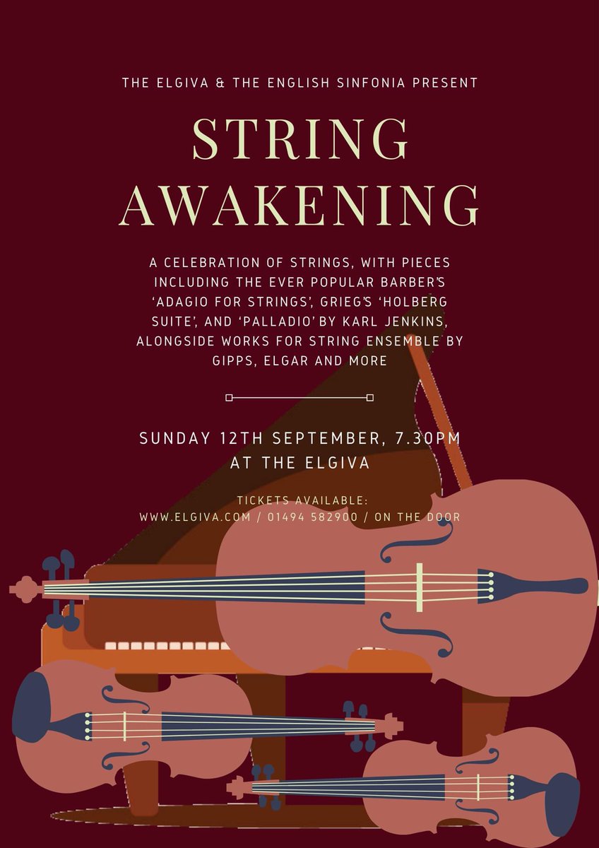 Tonight's English Sinfonia concert might be sold out, but we have another wonderful event coming soon!

elgiva.com/shows/english-…

#chesham #elgiva #music