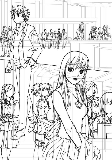 「My doll house」の下描き
台詞フキダシ擬音無し絵その、1

この頃はネームやラフ下絵はPhotoshopで描いてました
ペン入れだけ別のアプリで描いてまたPhotoshopに戻って彩色→仕上げしてました🙂 