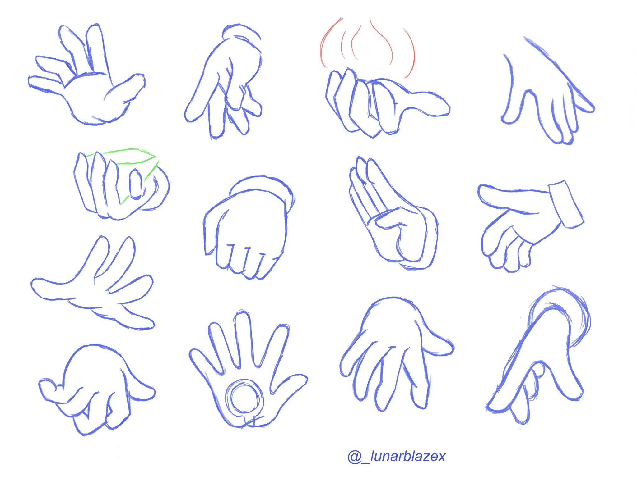 Anime Hand Poses - Free Drawing References