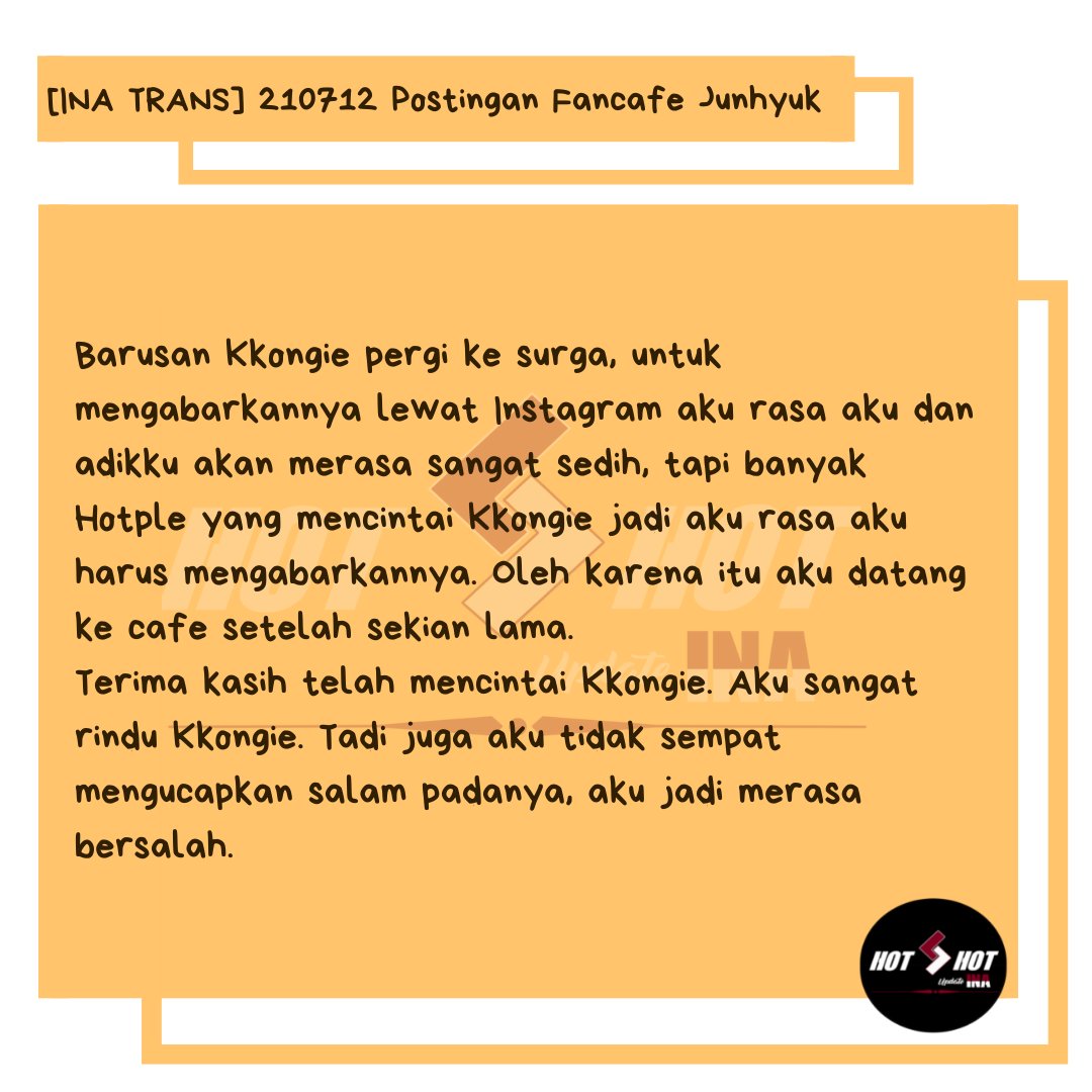 [TRANS] 210712 #JUNHYUK Fancafe Posts (2)

A sudden notice from Junhyuk on fancafe after so long.

🔗m.cafe.daum.net/HOTSHOT/ZjtP/3…

©HOTSHOT fancafe
✏ Trans: <a href="/INA_HOTSHOT/">HOTSHOT Update INA</a>
☡repost / take out with proper credit please! ☡
#CHOIJUNHYUK #최준혁 #준혁 #HOTSHOT #핫샷 #hotshotupina