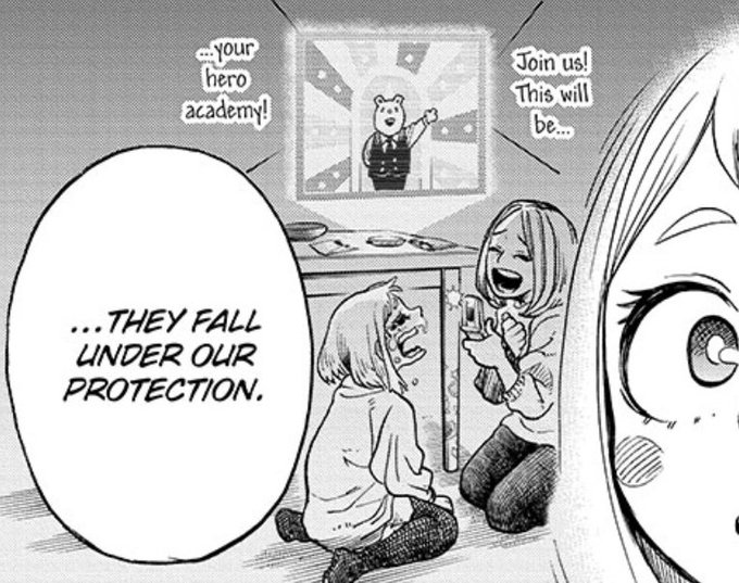 #bnhaspoilers #bnha319⁣
such a good chapter but the winning moment for me was mama uraraka taking a picture of ochako crying 🤣 110% something my mom would do ⁣ 