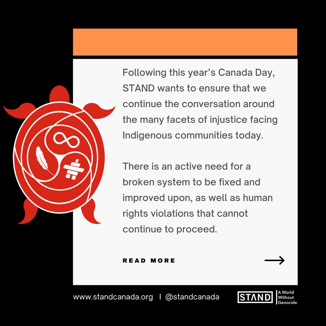 STANDCanada's tweet photo. Follow along with our week-long Indigenous Awareness Campaign. We hope to create an educational platform for those wanting to learn more.
#indigenousrights #noprideingenocide #indigenousawarenessweek #cdnpoli #standcanada #genocide #trc #truthandreconciliation https://t.co/AFbZWY15H9