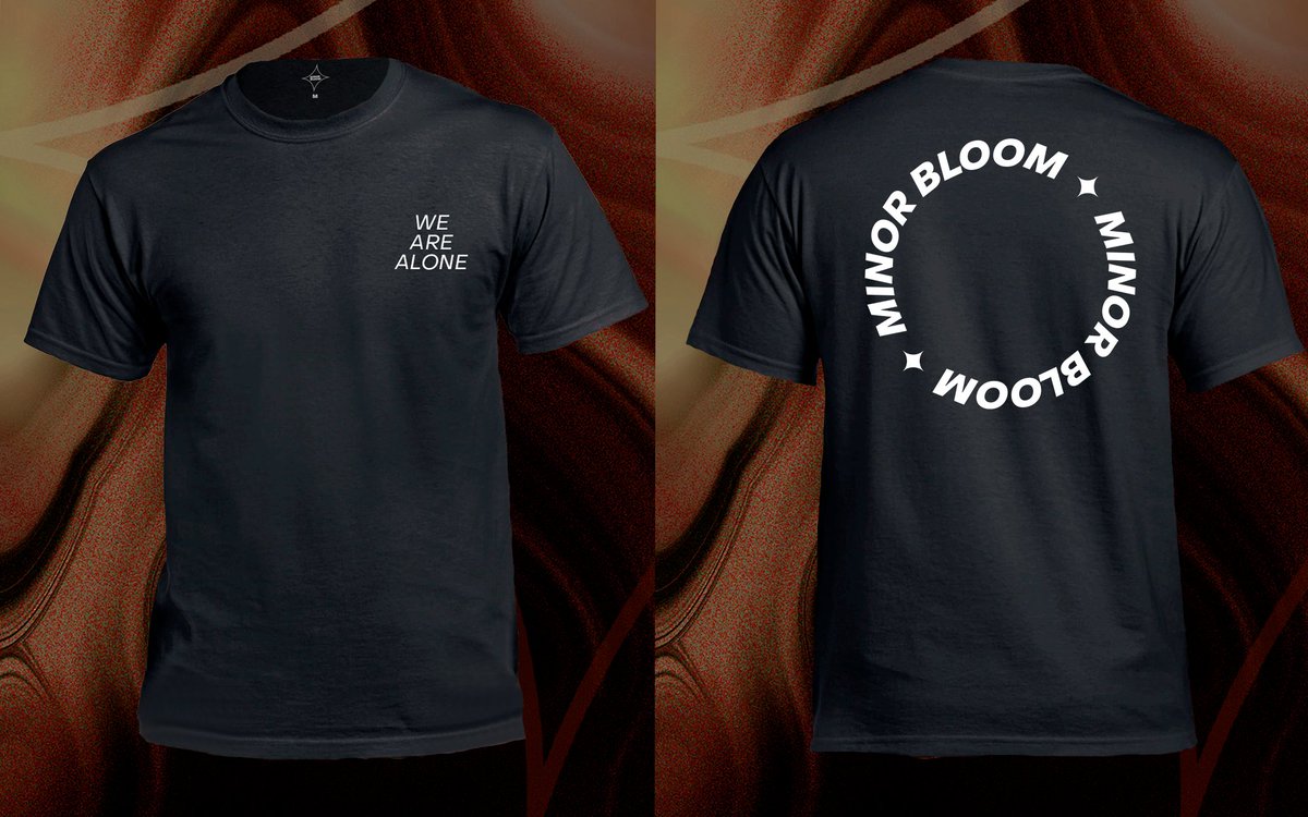 MinorBloom_'s tweet photo. ¡Separa tu playera desde hoy!
$200
✦ Black T-Shirt (#wearealone print).
Diseño Back y Front.
Estamos muy emocionados de anunciarles que hoy inicia preventa de la merch oficial de #minorbloom
✦ DM para información de pago y tiempo de entrega
Disponible: S|M|L|XL https://t.co/yKGpOW57sU
